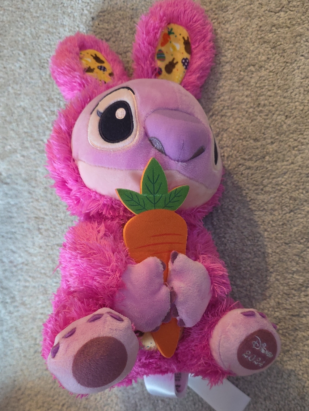 Disney Angel, Pink Stitch 2024 Bunny Plush with Carrot